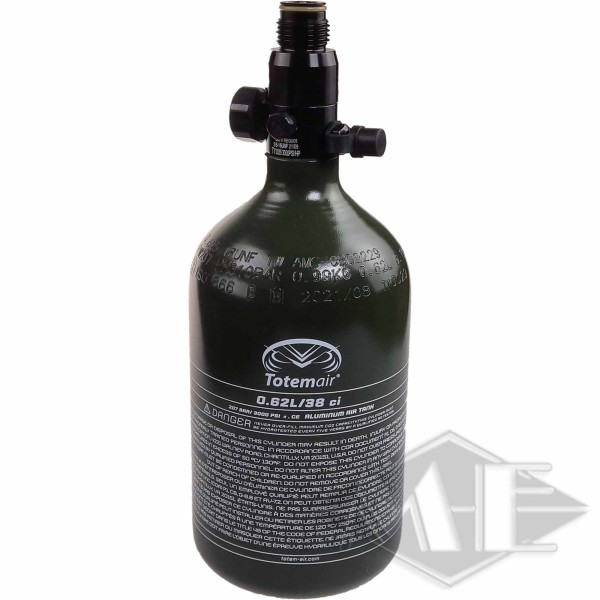 0,6L/38ci Alu Flasche mit 200bar Regulator "Standard"