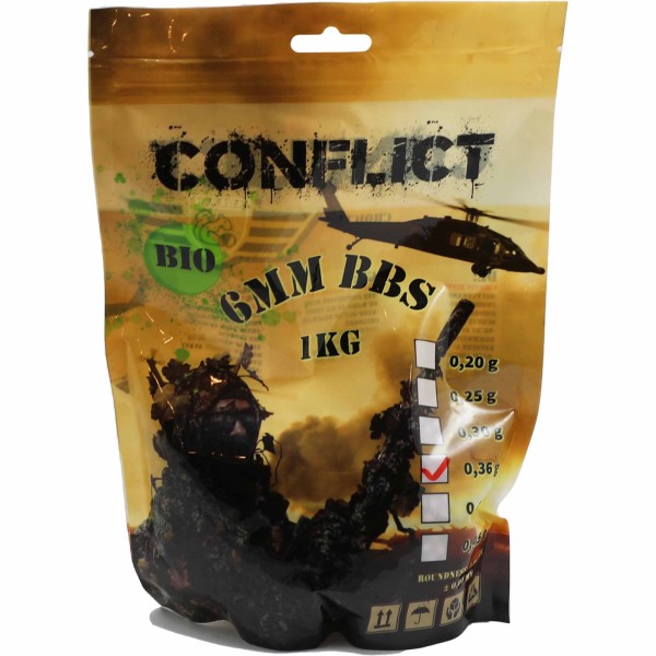 CONFLICT BIO BBs 6mm 0,36g 1kg Beutel