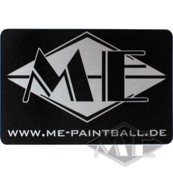 ME Aufkleber, silber auf schwarz