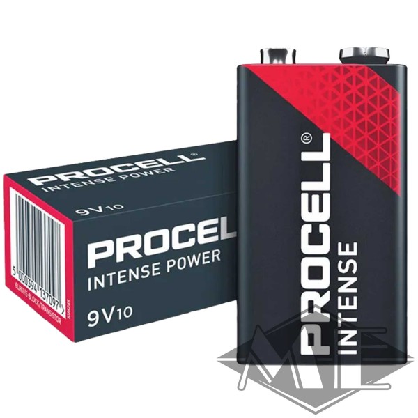 9V Duracell Procell Intense 9V Block Batterie, 10er Schachtel